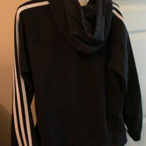 Oversized black stripped adidas hoodie - Picture 2 of 3